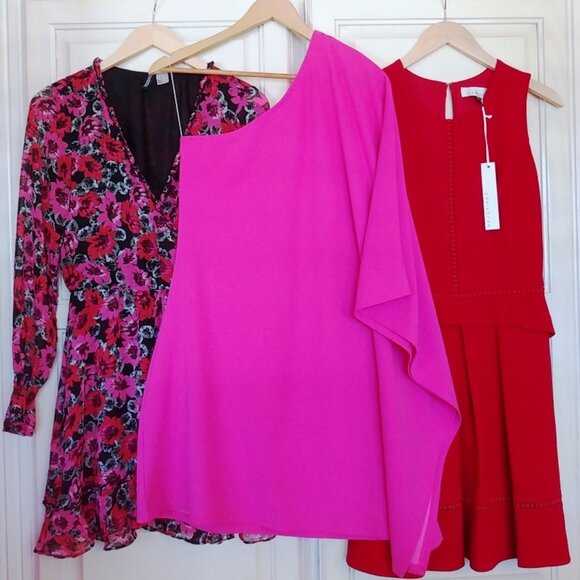 Adelyn Rae Red Sleeveless Mid Dress +2 More Dresses Bundle NWT - Picture 12 of 12